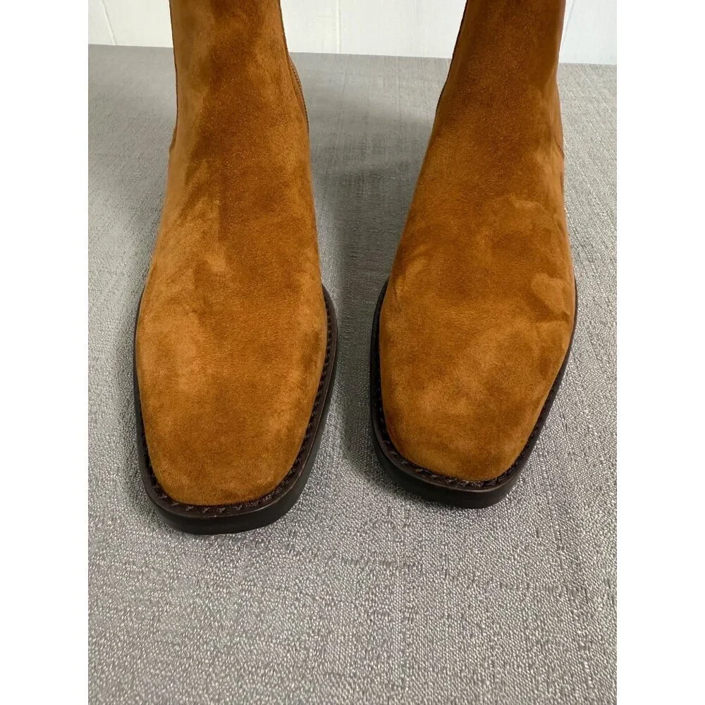 Madewell Idris Ankle Boots Russet Brown 9 Suede Booties NX430 Academia Preppy